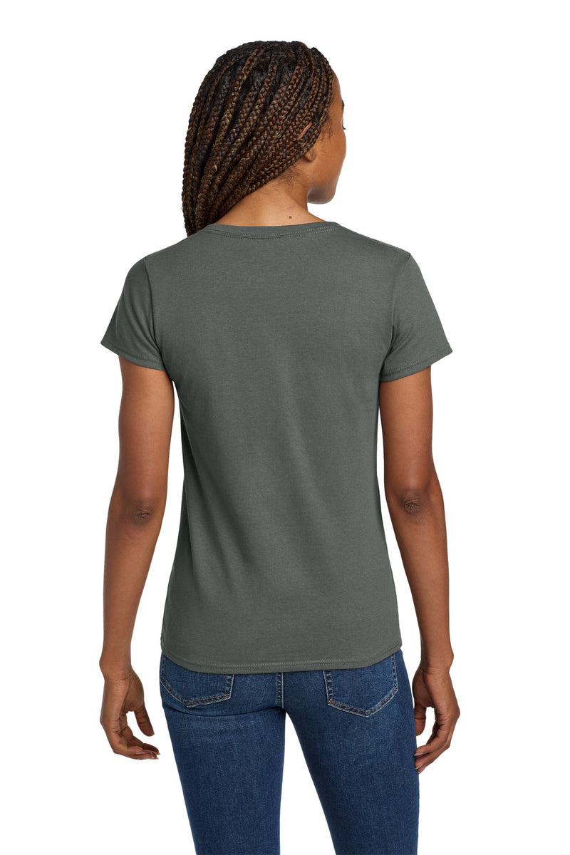 Gildan Women's Heavy Cotton 100% Cotton V-Neck T-Shirt - Charcoal