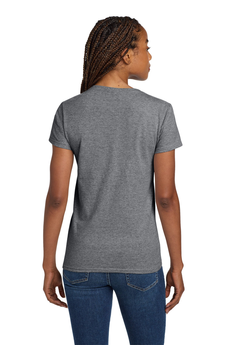 Gildan Women's Heavy Cotton 100% Cotton V-Neck T-Shirt - Graphite Heather