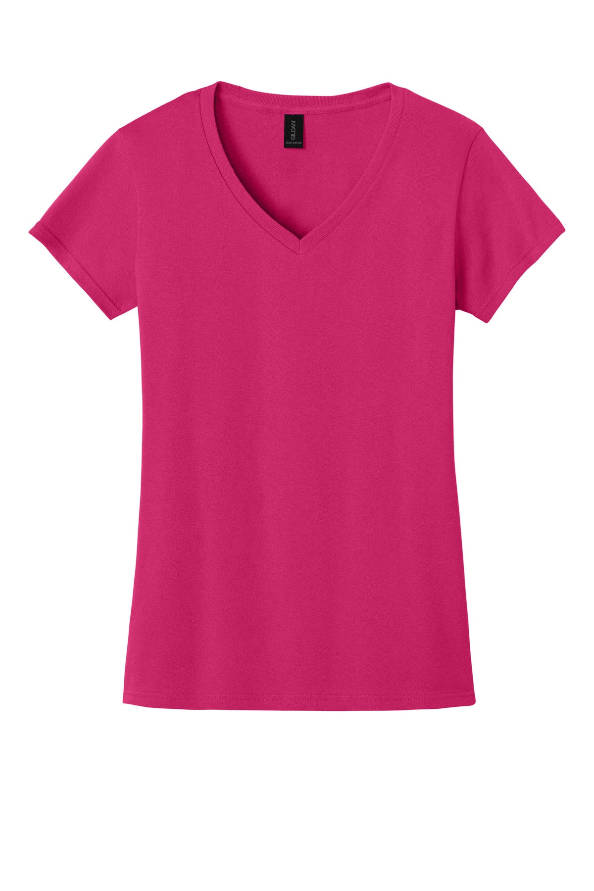 Gildan Women's Heavy Cotton 100% Cotton V-Neck T-Shirt - Heliconia