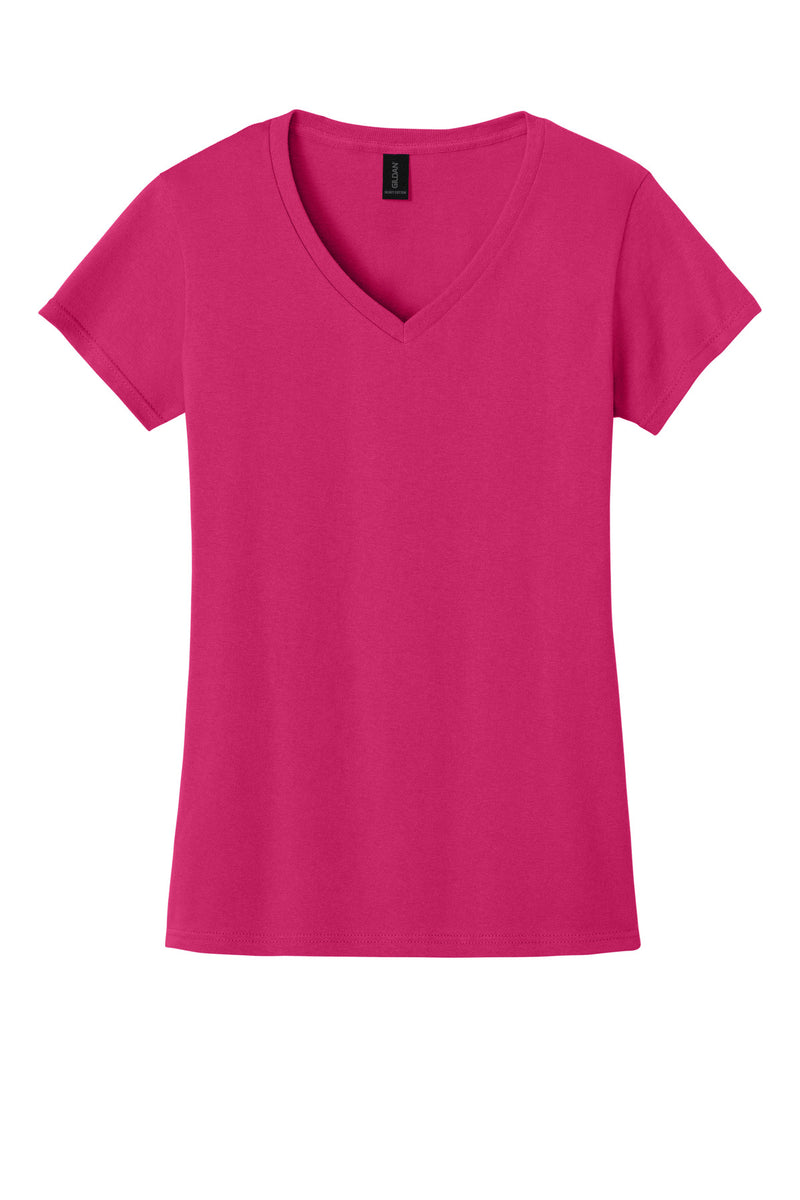 Gildan Women's Heavy Cotton 100% Cotton V-Neck T-Shirt - Heliconia