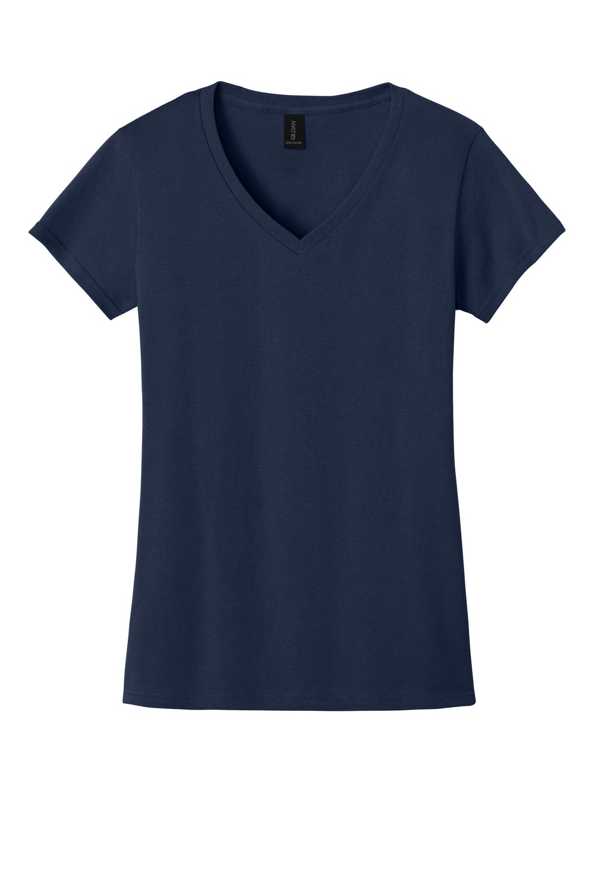 Gildan Women's Heavy Cotton 100% Cotton V-Neck T-Shirt - Navy