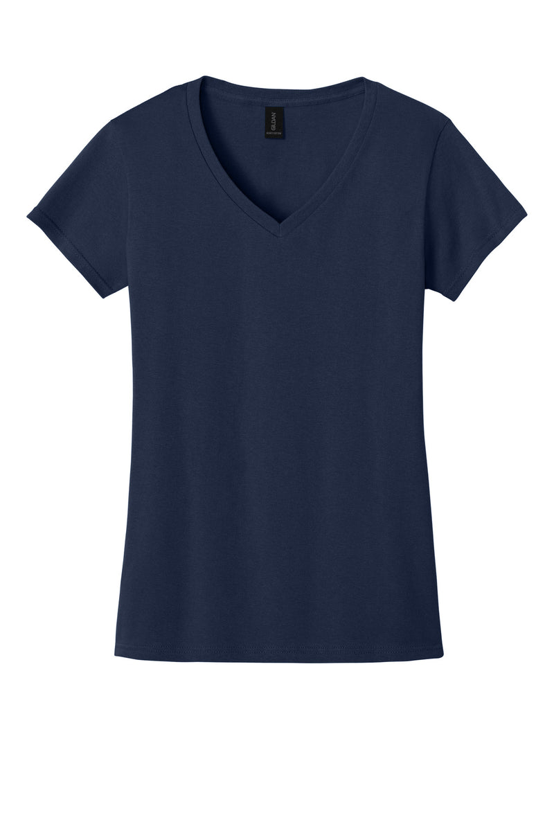Gildan Women's Heavy Cotton 100% Cotton V-Neck T-Shirt - Navy