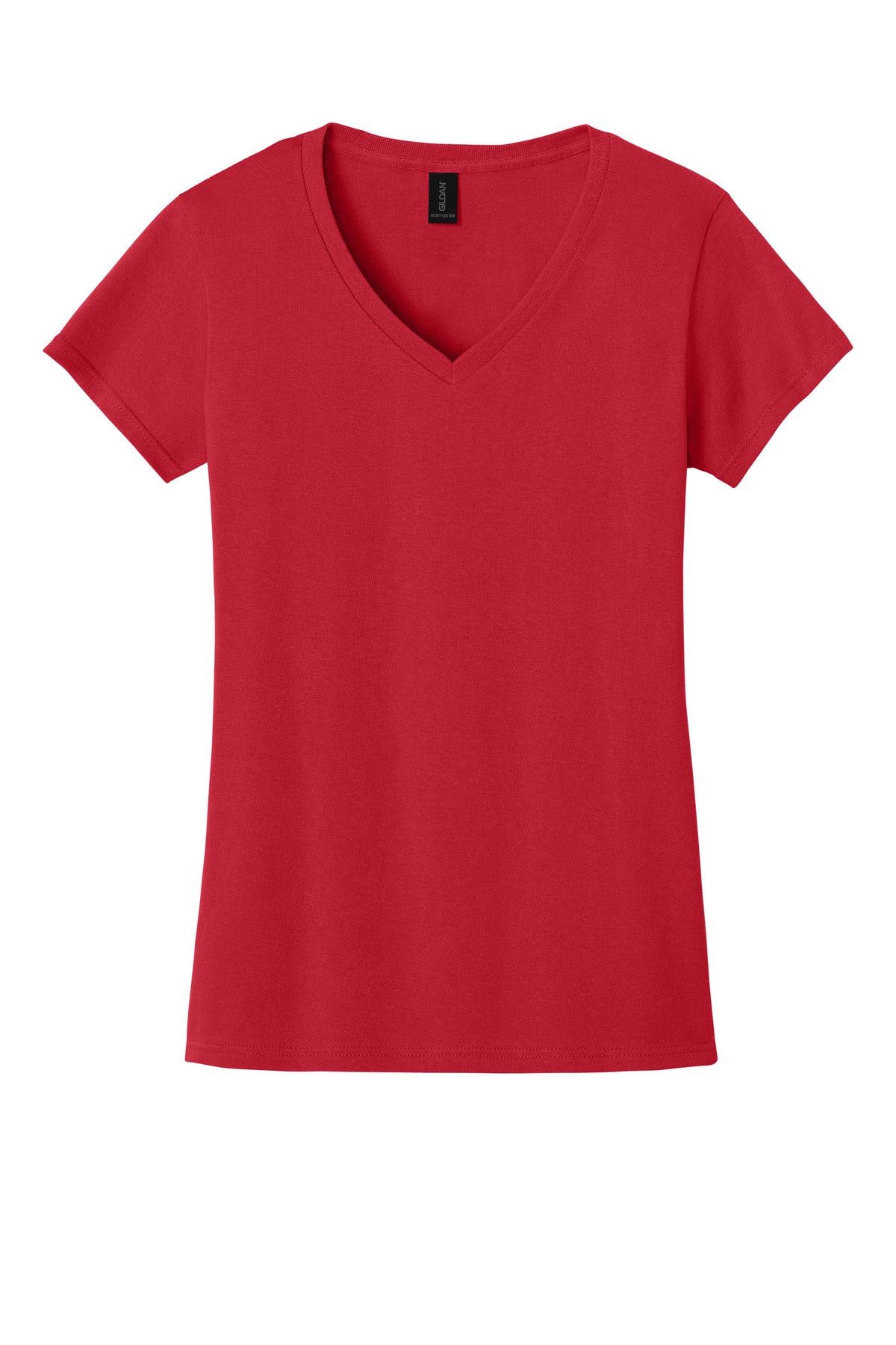 Gildan Women's Heavy Cotton 100% Cotton V-Neck T-Shirt - Red