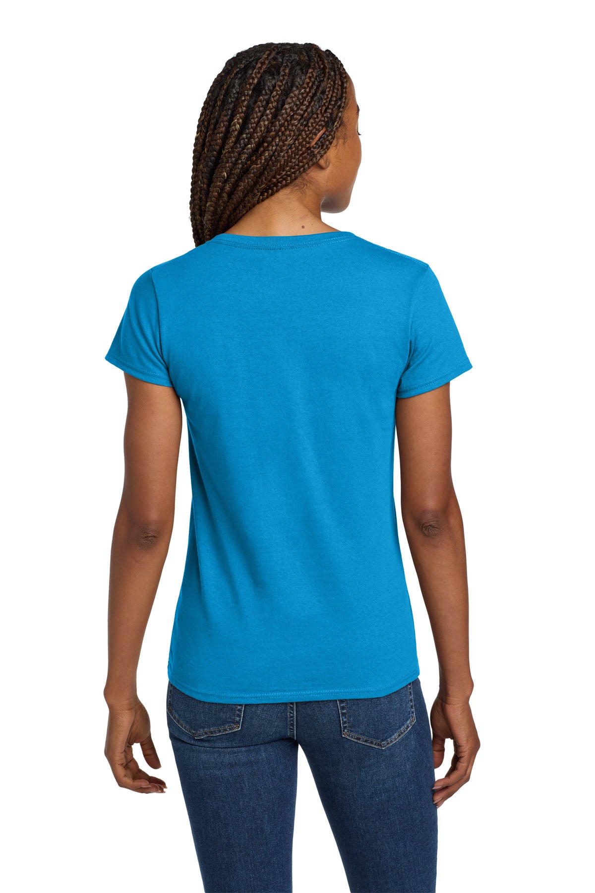 Gildan Women's Heavy Cotton 100% Cotton V-Neck T-Shirt - Sapphire
