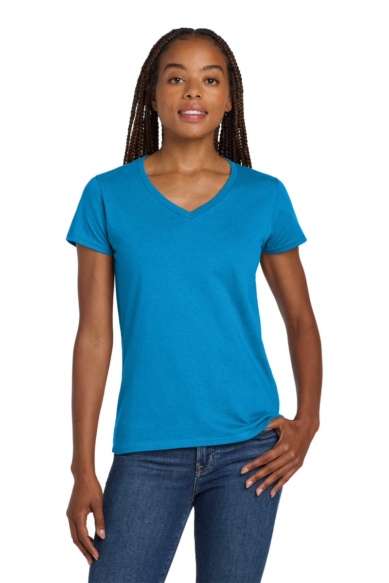 Gildan Women's Heavy Cotton 100% Cotton V-Neck T-Shirt - Sapphire