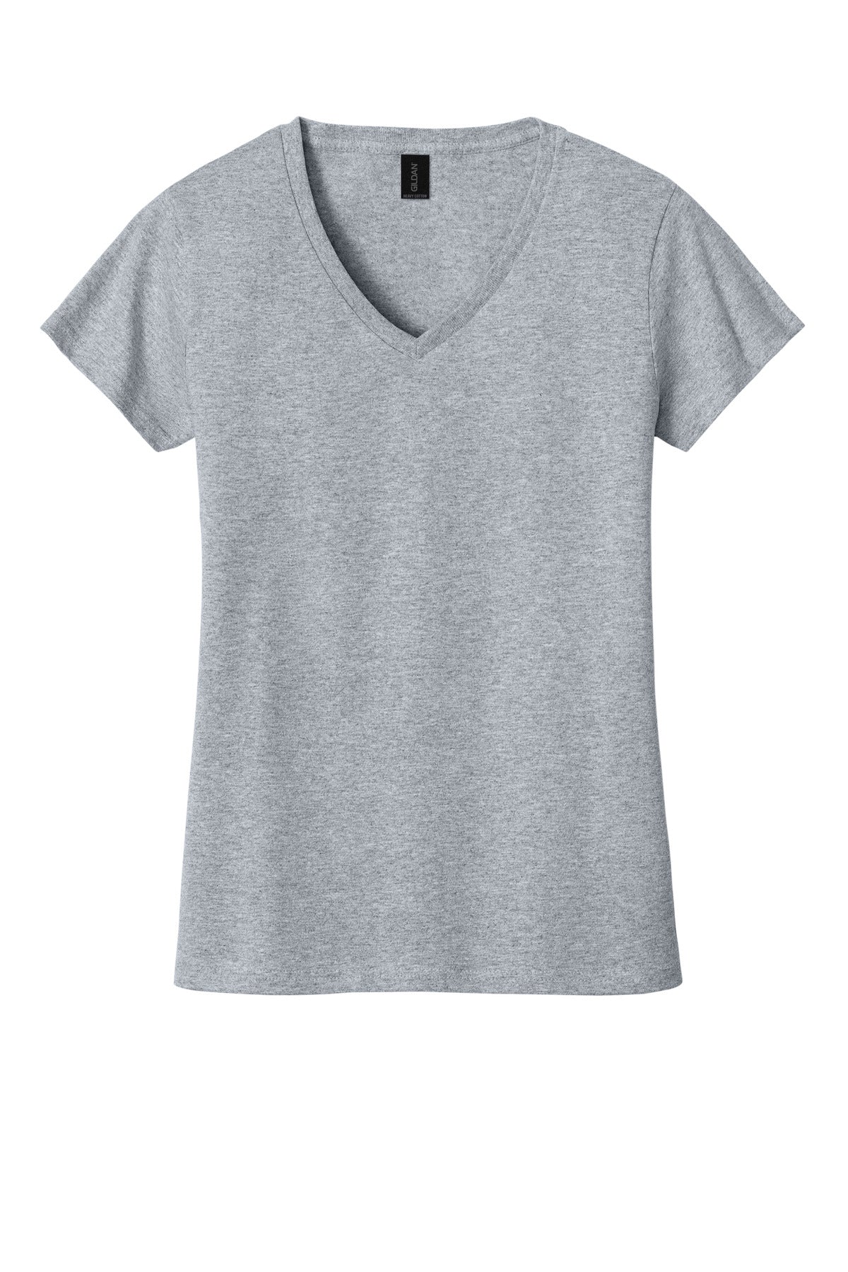 Gildan Women's Heavy Cotton 100% Cotton V-Neck T-Shirt - Sport Grey