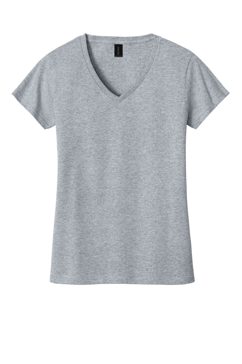 Gildan Women's Heavy Cotton 100% Cotton V-Neck T-Shirt - Sport Grey