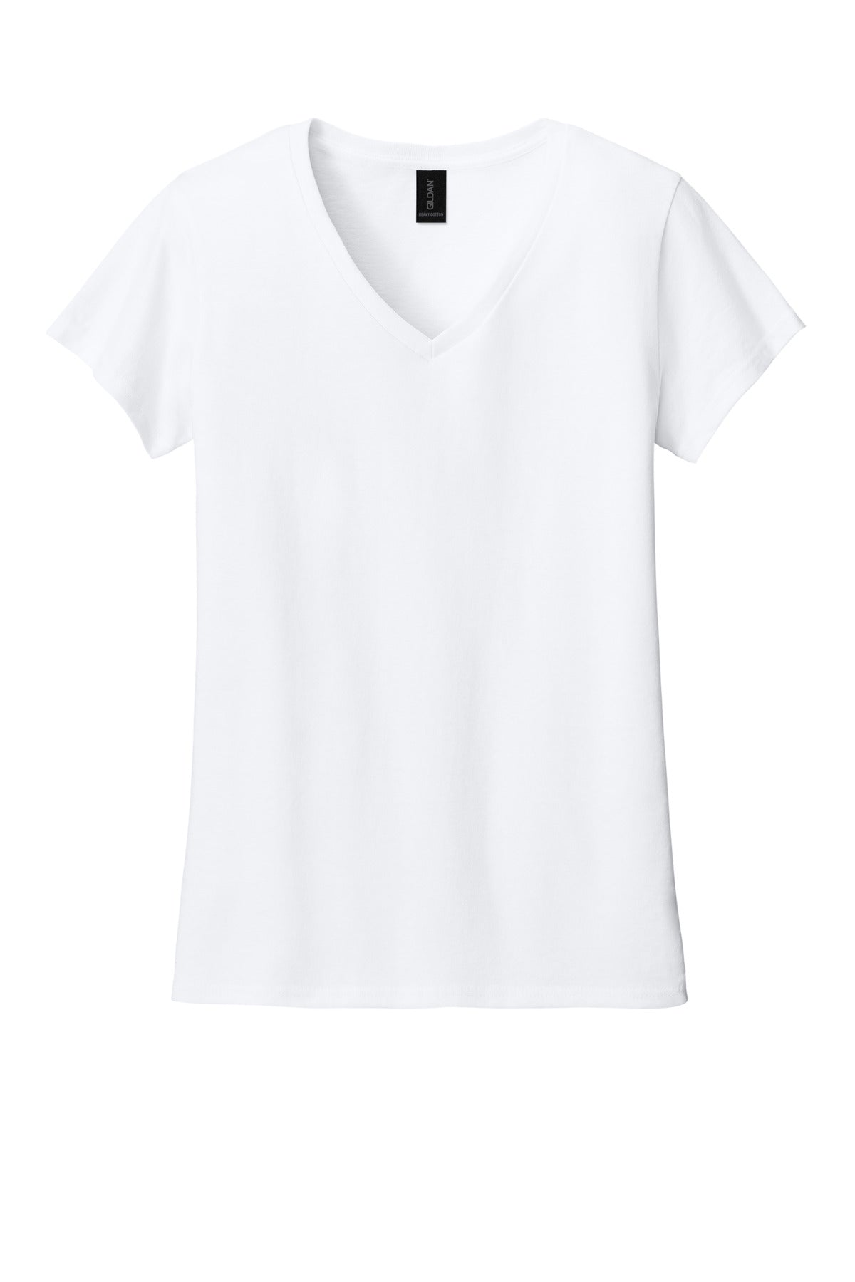 Gildan Women's Heavy Cotton 100% Cotton V-Neck T-Shirt - White