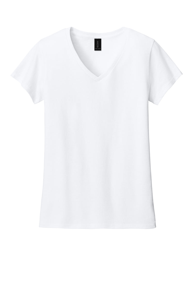 Gildan Women's Heavy Cotton 100% Cotton V-Neck T-Shirt - White