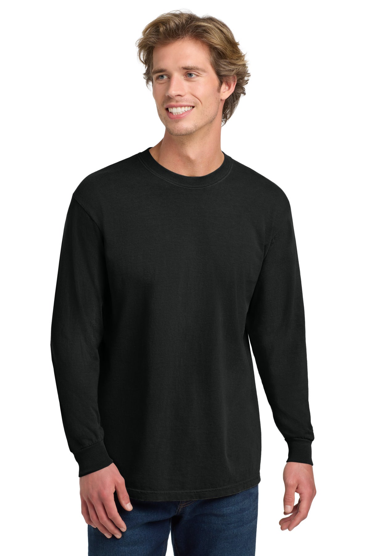 COMFORT COLORS  Heavyweight Ring Spun Long Sleeve Tee - Black