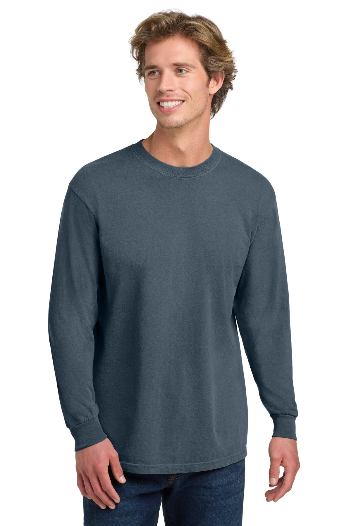 COMFORT COLORS  Heavyweight Ring Spun Long Sleeve Tee - Denim