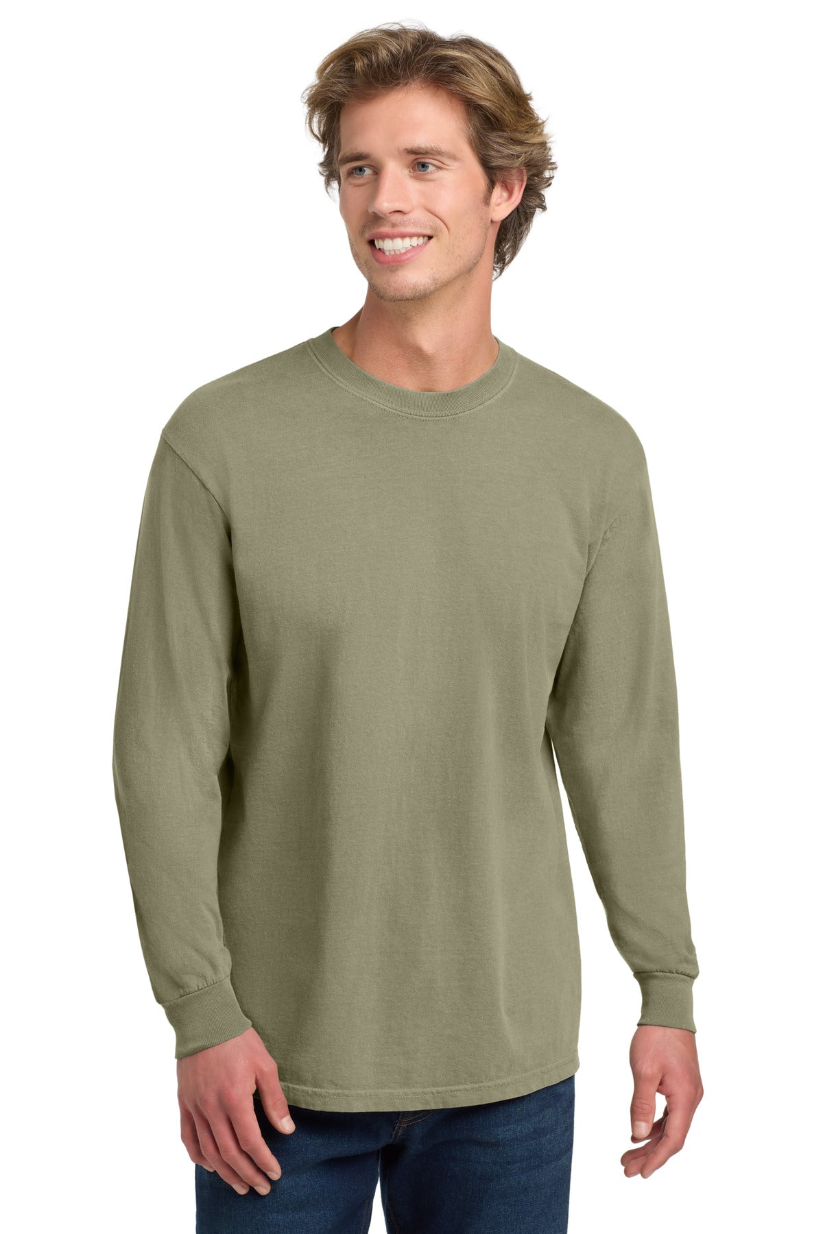 COMFORT COLORS  Heavyweight Ring Spun Long Sleeve Tee - Khaki