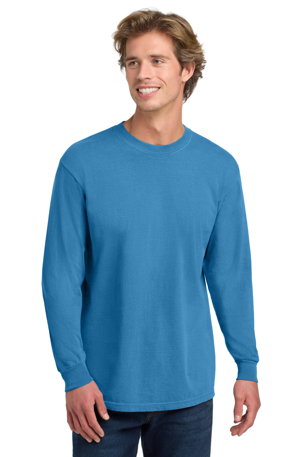 COMFORT COLORS  Heavyweight Ring Spun Long Sleeve Tee - Royal Caribe