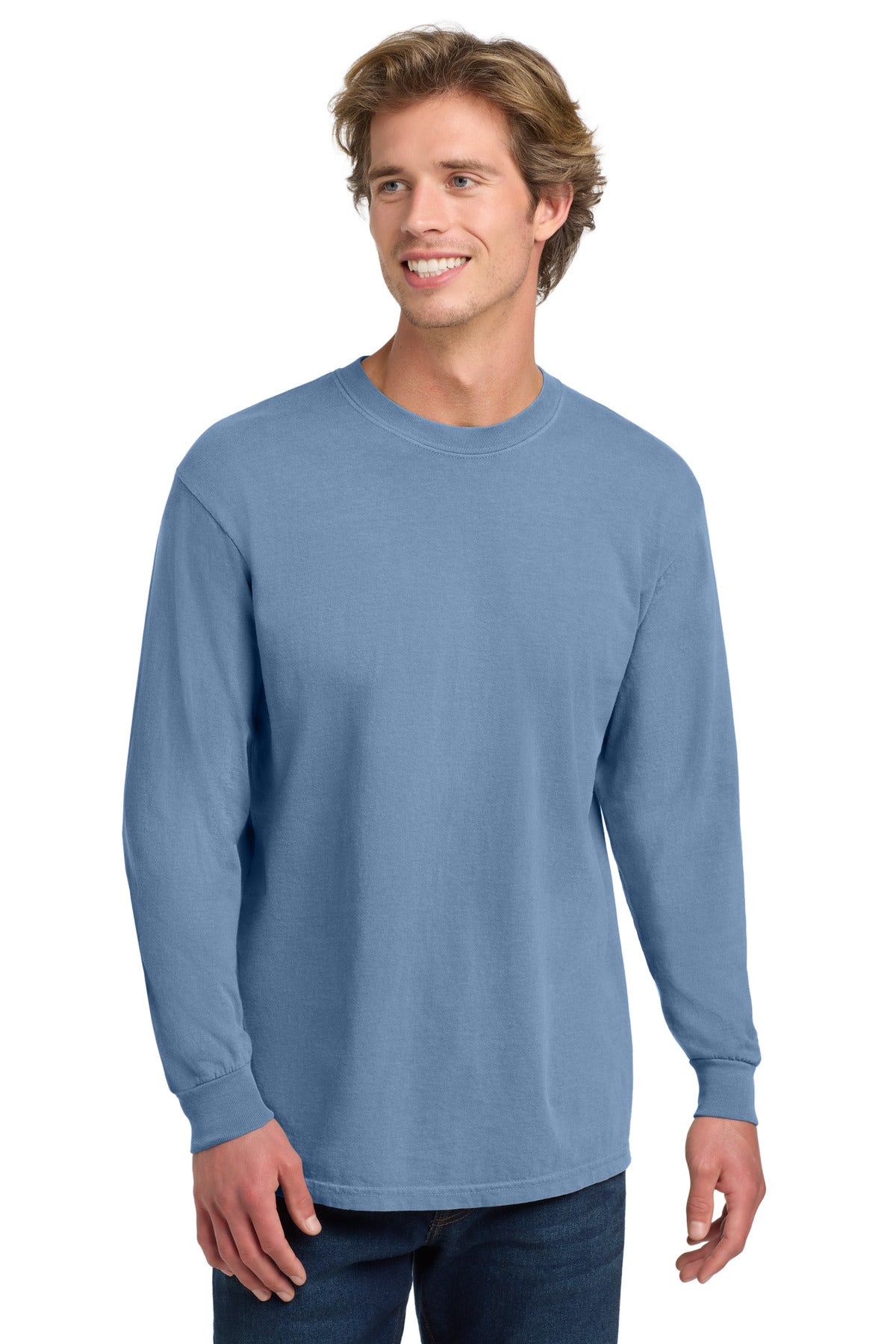 COMFORT COLORS  Heavyweight Ring Spun Long Sleeve Tee - Washed Denim