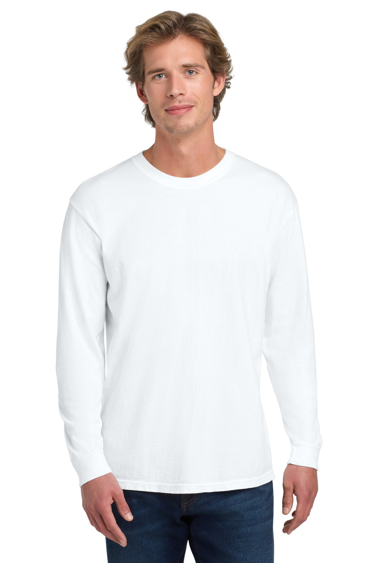 COMFORT COLORS  Heavyweight Ring Spun Long Sleeve Tee - White