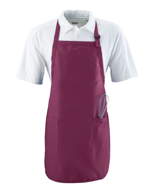 Full Length Apron with Pockets - Maroon