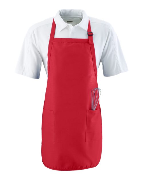 Full Length Apron with Pockets - Red