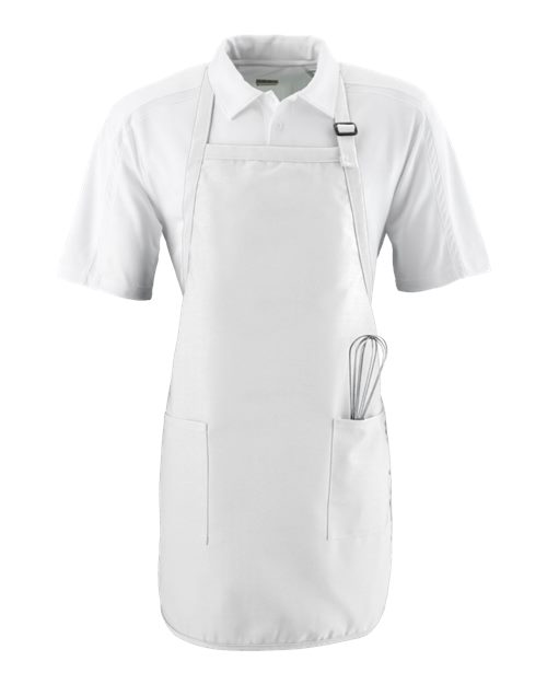 Full Length Apron with Pockets - White