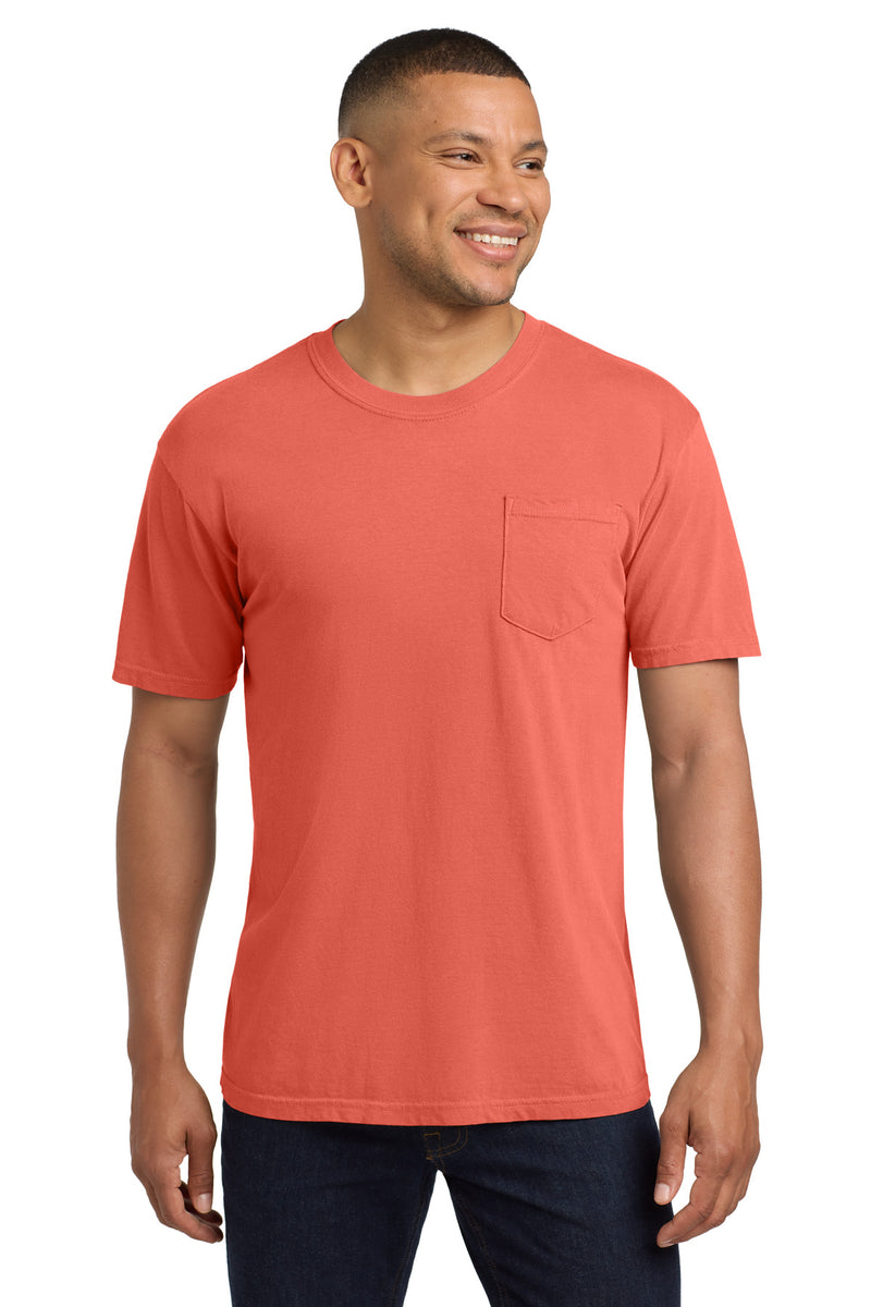 COMFORT COLORS  Heavyweight Ring Spun Pocket Tee - Bright Salmon
