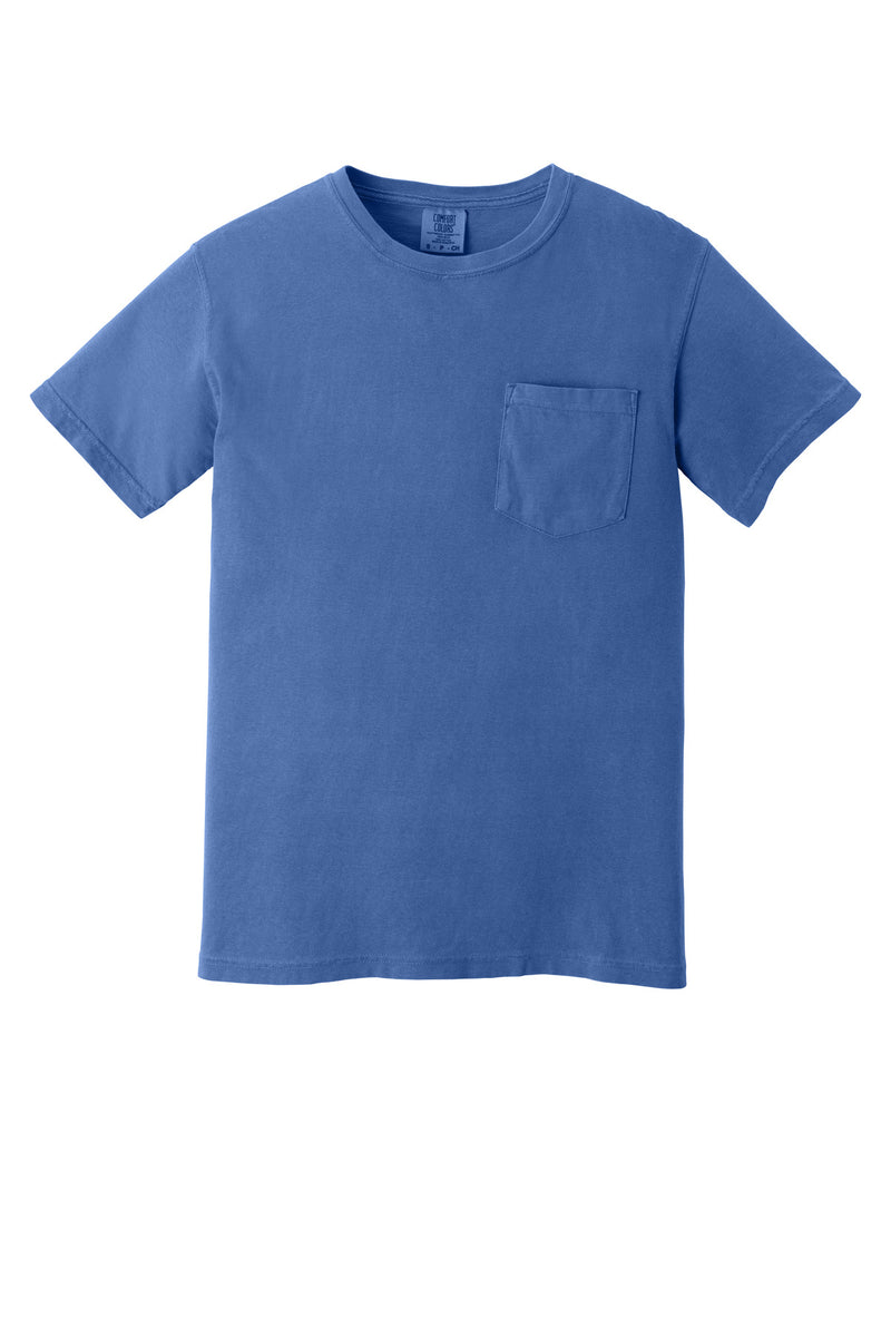 COMFORT COLORS  Heavyweight Ring Spun Pocket Tee - Flo Blue