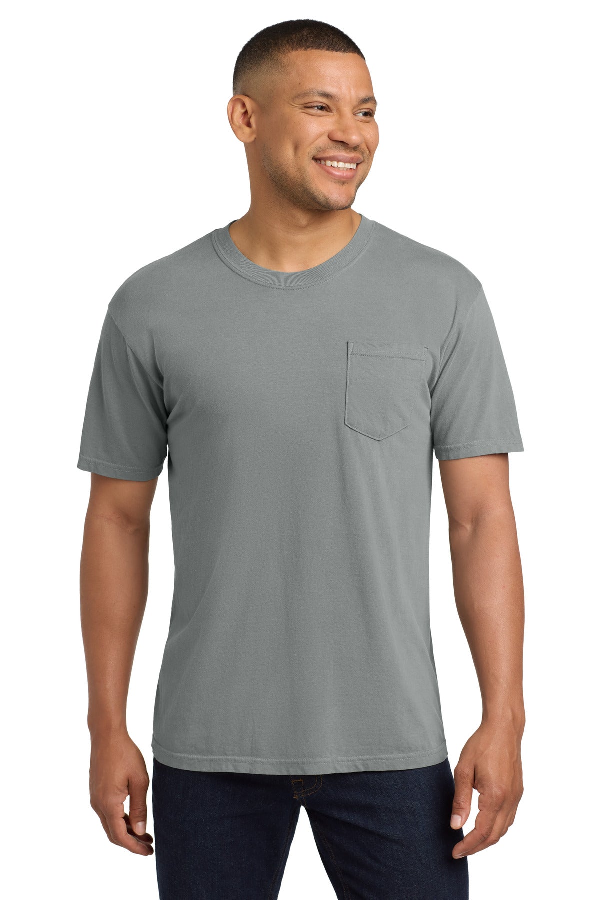 COMFORT COLORS  Heavyweight Ring Spun Pocket Tee - Granite