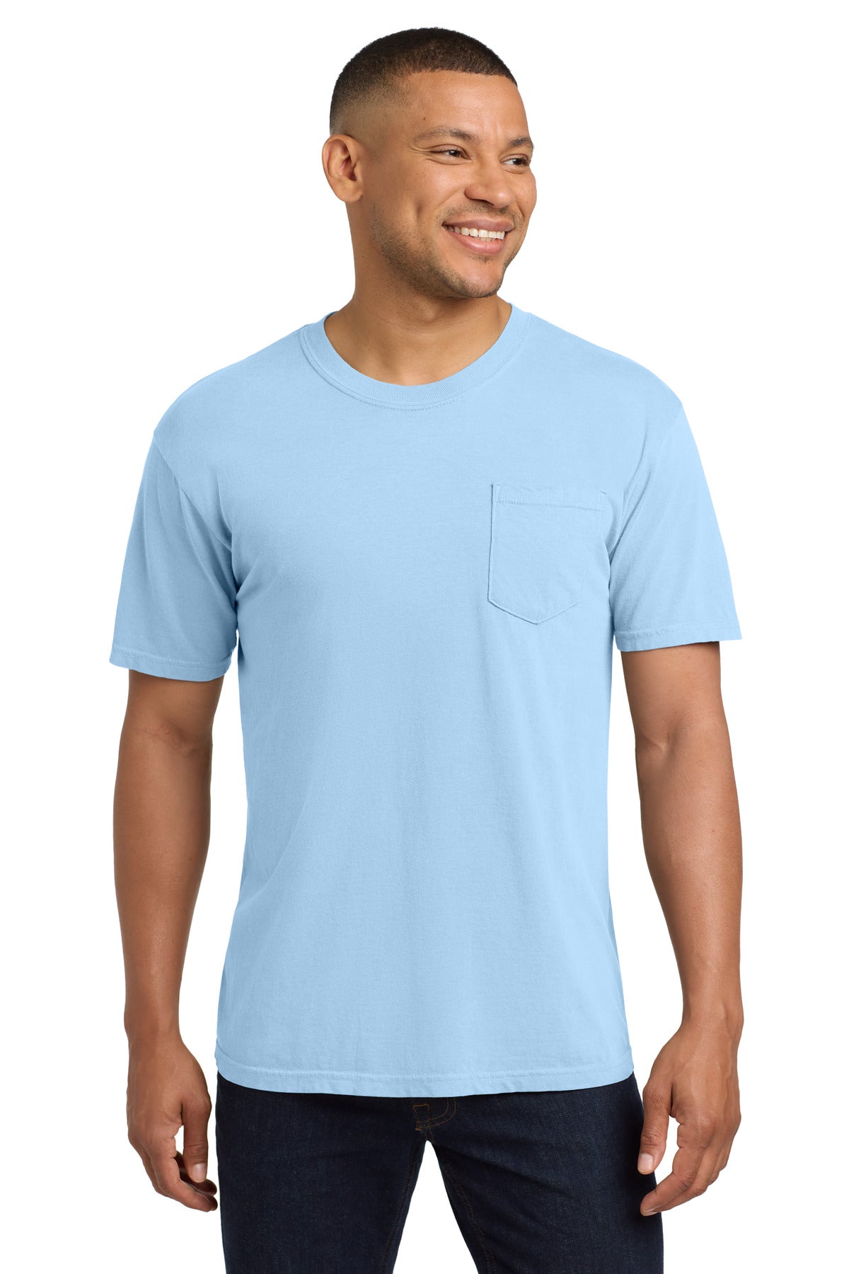 COMFORT COLORS  Heavyweight Ring Spun Pocket Tee - Hydrangea