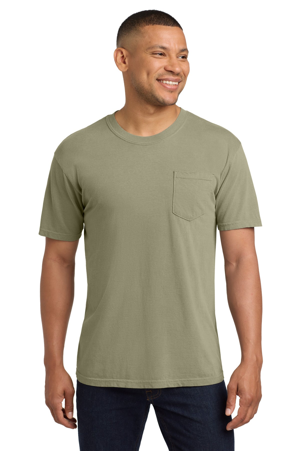 COMFORT COLORS  Heavyweight Ring Spun Pocket Tee - Khaki