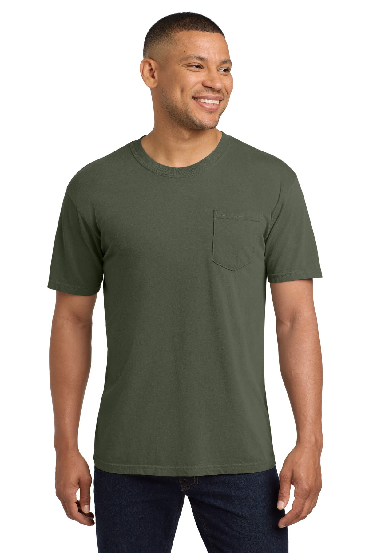 COMFORT COLORS  Heavyweight Ring Spun Pocket Tee - Moss