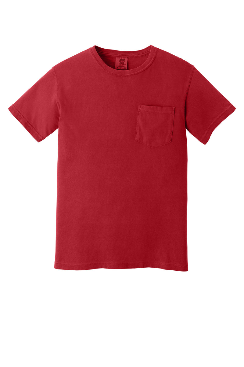 COMFORT COLORS  Heavyweight Ring Spun Pocket Tee - Red