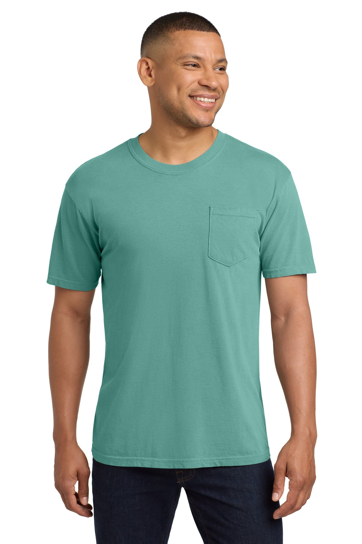 COMFORT COLORS  Heavyweight Ring Spun Pocket Tee - Seafoam