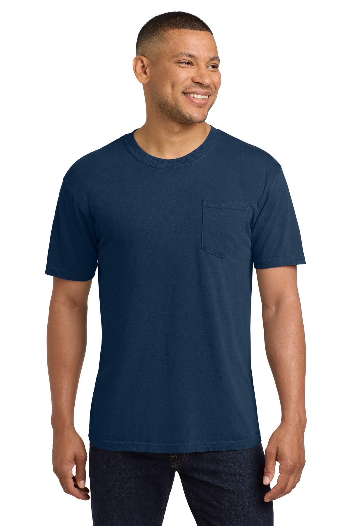COMFORT COLORS  Heavyweight Ring Spun Pocket Tee - True Navy
