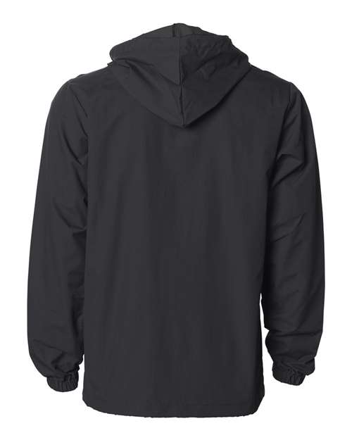 Men's Water-Resistant Hooded Windbreaker - Black/ Black