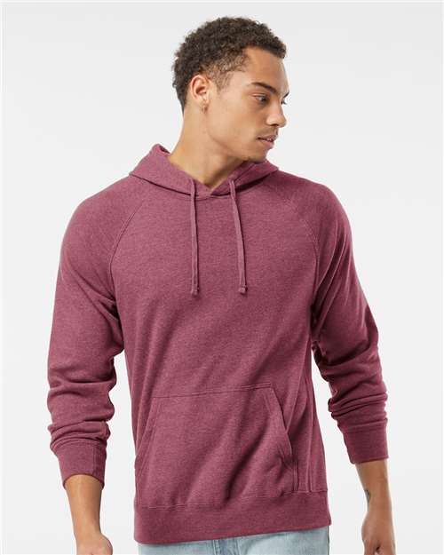 Unisex Special Blend Raglan Hooded Sweatshirt - Crimson
