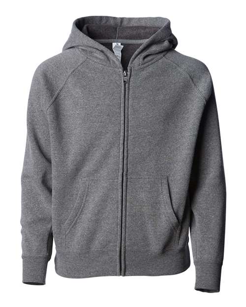 Youth Lightweight Special Blend Raglan Zip Hood - Nickel