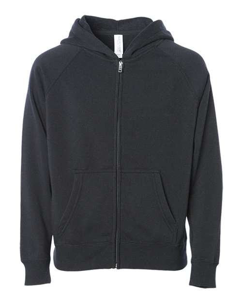 Toddler Lightweight Special Blend Raglan Zip Hood - Black