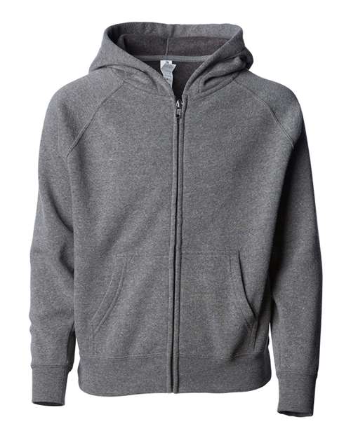 Toddler Lightweight Special Blend Raglan Zip Hood - Nickel