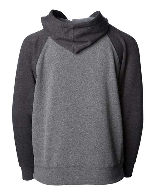 Toddler Lightweight Special Blend Raglan Zip Hood - Nickel/ Carbon