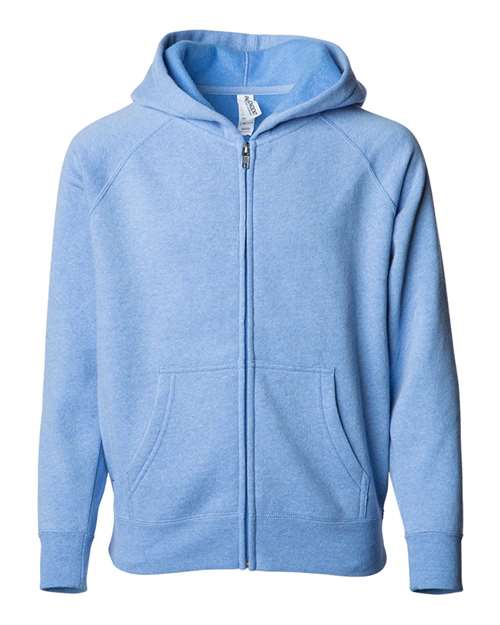 Toddler Lightweight Special Blend Raglan Zip Hood - Pacific