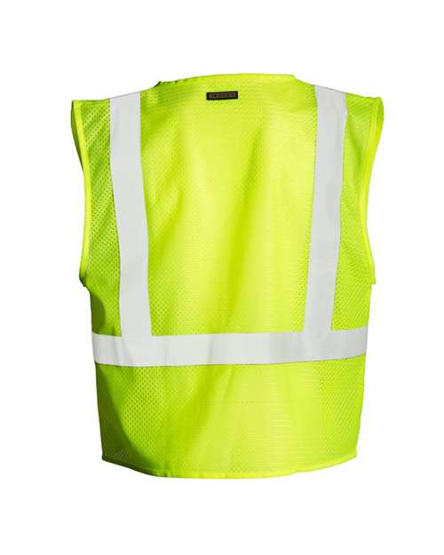 Unisex 4 Pocket Hook-and-Loop Mesh Vest - Lime