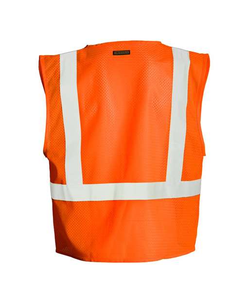 Unisex 4 Pocket Hook-and-Loop Mesh Vest - Orange