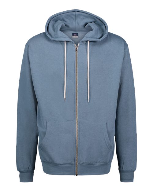 Unisex Retro Heather Full-Zip Hooded Sweatshirt - Light Denim Heather