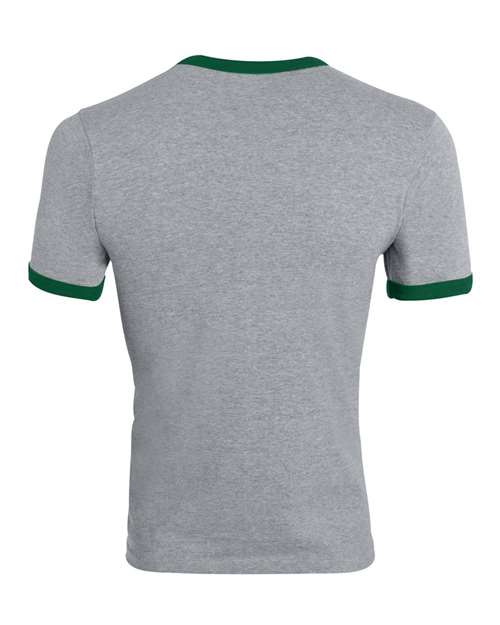 Unisex 50/50 Ringer T-Shirt - Athletic Heather/ Dark Green
