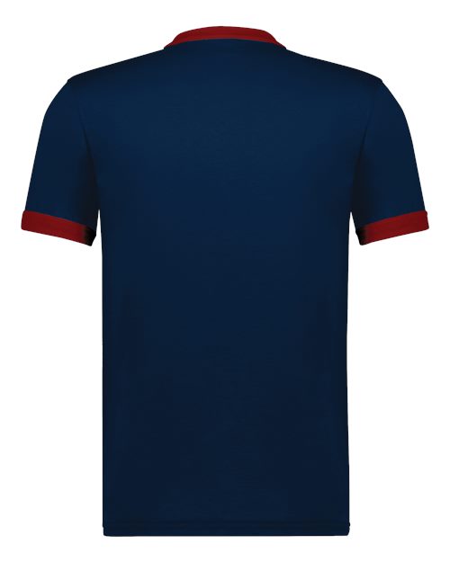 Unisex 50/50 Ringer T-Shirt - Navy/ Red