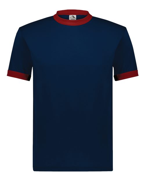 Unisex 50/50 Ringer T-Shirt - Navy/ Red