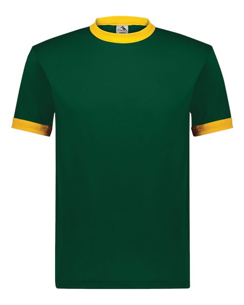 Unisex 50/50 Ringer T-Shirt - Dark Green/ Gold