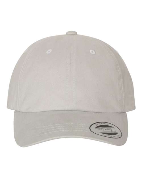 Peached Cotton Twill Dad Hat - Light Grey