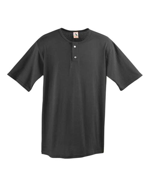 Men's Two-Button Baseball Jersey - Black