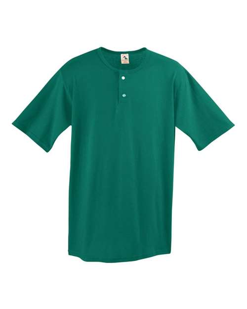 Men's Two-Button Baseball Jersey - Dark Green