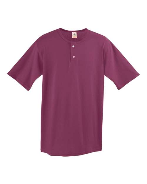 Men's Two-Button Baseball Jersey - Maroon