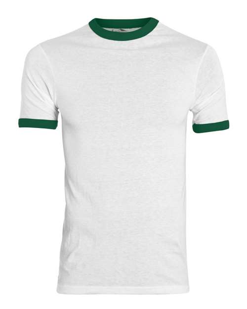 Youth Ringer T-Shirt - White/ Dark Green